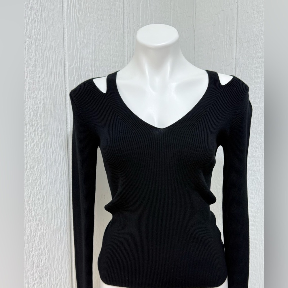 Express Black Ribbed Knit Sweater